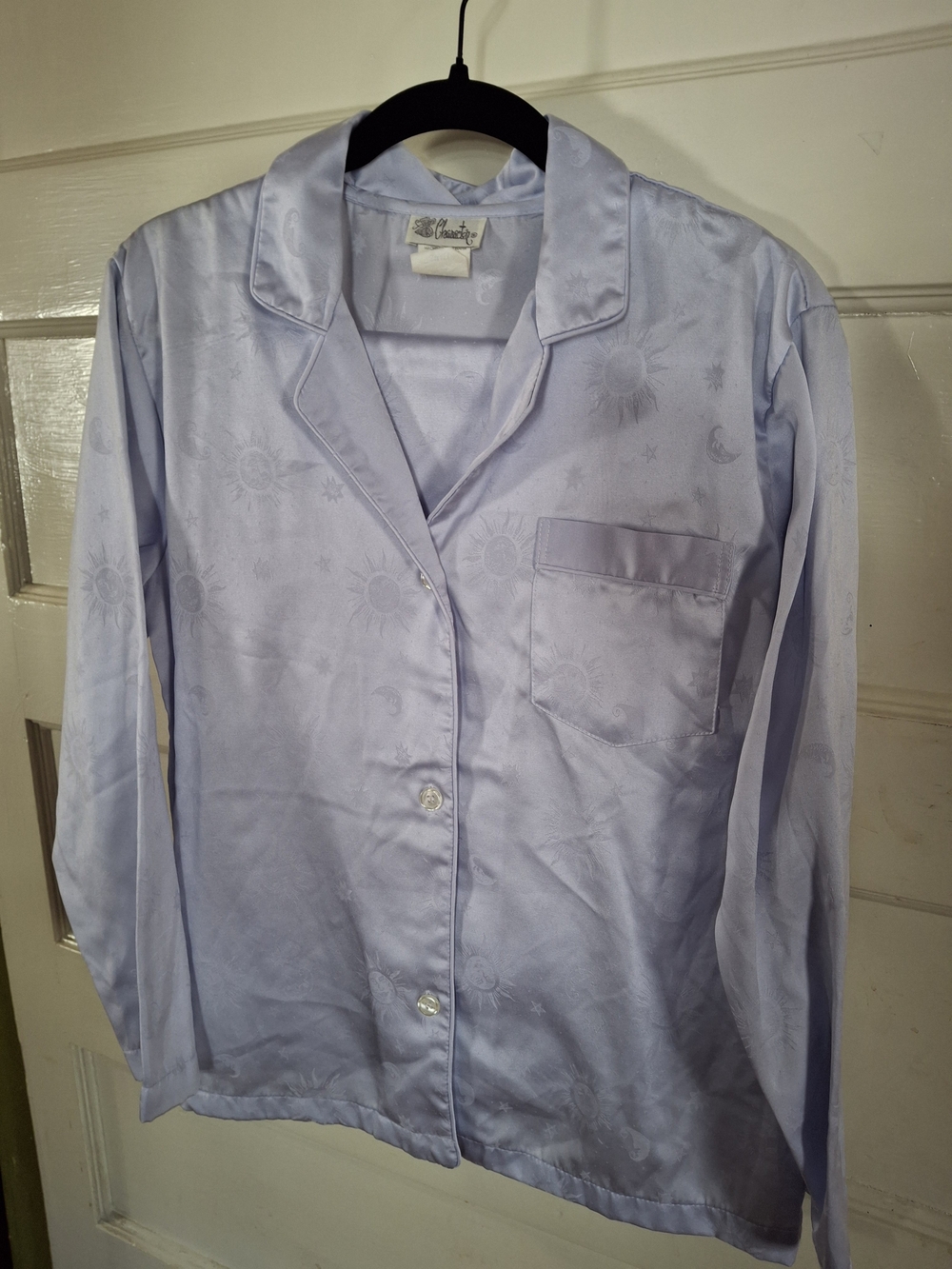 Vintage Charactee Celestial Satin Pajama Set S Lavender Sun Moon Stars (Cfd012)